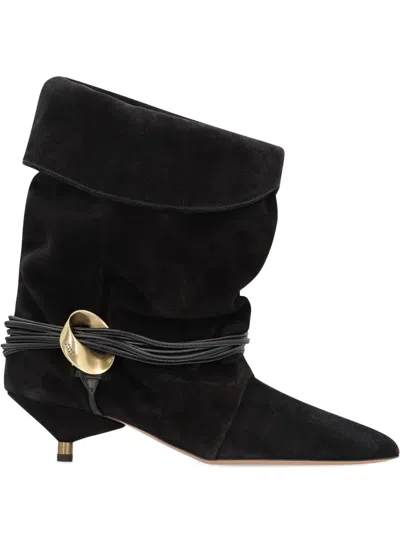 Isabel Marant 45mm Edrika Suede Ankle-boots In Black