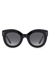 Isabel Marant 49mm Gradient Round Sunglasses In Black