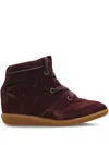 Isabel Marant 50mm Bobby Lace-up Suede Wedge Sneakers