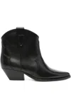 Isabel Marant Dewina Black Slip-on Ankle Boots With Low Block Heel In Leather Woman