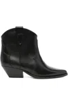 Isabel Marant Dewina Black Slip-on Ankle Boots With Low Block Heel In Leather Woman In Black