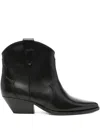 Isabel Marant Dewina Black Slip-on Ankle Boots With Low Block Heel In Leather Woman In Black