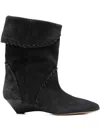 Isabel Marant 50mm Edoa Braided-trim Boots In Black