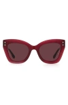 Isabel Marant Burgundy Cat-eye Sunglasses In Burgundy/pink