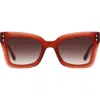 Isabel Marant 52mm Flared Rectangular Sunglasses In Green