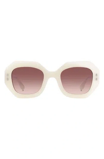 Isabel Marant 52mm Gradient Geometric Sunglasses In Pearld White/burgundy Shaded