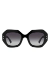 Isabel Marant Gradient Acetate Square Sunglasses In Black/ Grey Shaded