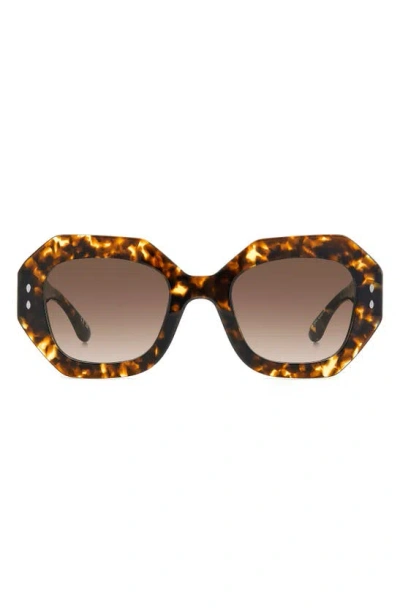 Isabel Marant 52mm Gradient Geometric Sunglasses In Havana Dark Brown