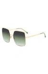 Isabel Marant 52mm Gradient Square Sunglasses In Gold Green Gray Green