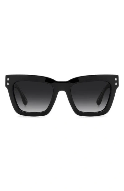 Isabel Marant 53mm Gradient Rectangular Sunglasses In Black