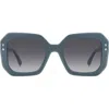 Isabel Marant 53mm Gradient Rectangular Sunglasses In Green