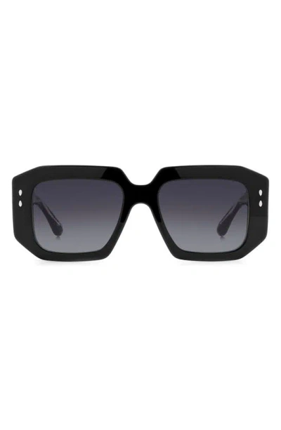 Isabel Marant 53mm Gradient Square Sunglasses In Black/ Grey Shaded