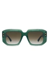 Isabel Marant 53mm Gradient Square Sunglasses In Green/ Green Shaded