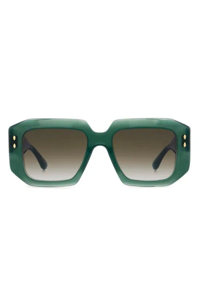 Isabel Marant 53mm Gradient Square Sunglasses In Green/ Green Shaded