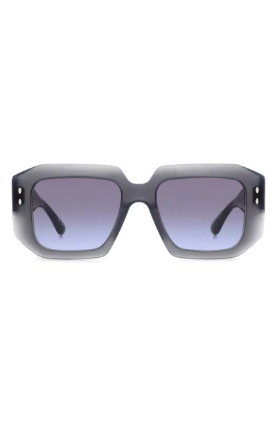 Isabel Marant 53mm Gradient Square Sunglasses In Grey/ Grey Shaded Blue