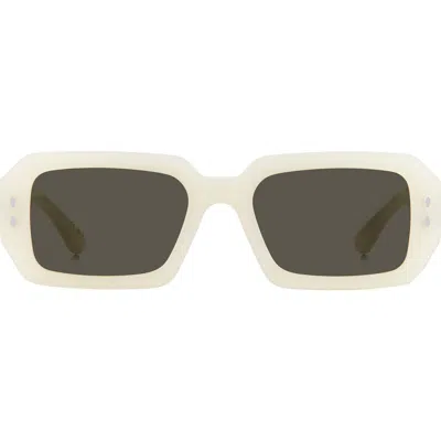 Isabel Marant 53mm Rectangular Sunglasses In Pearl White/ Grey