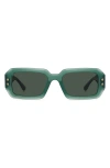 Isabel Marant Women's 53mm Rectangle Sunglasses In Green/green Solid