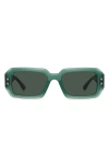 Isabel Marant 53mm Rectangular Sunglasses In Green/green