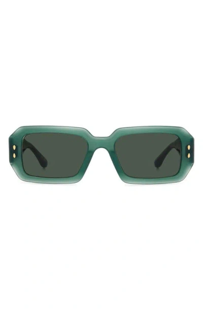 Isabel Marant 53mm Rectangular Sunglasses In Green/green