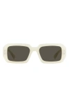 Isabel Marant Logo Acetate Rectangle Sunglasses In Pearl White/ Grey