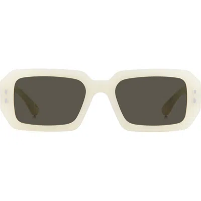 Isabel Marant 53mm Rectangular Sunglasses In Pearl White/grey