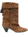 Isabel Marant Dalby Tasseled Leather-trimmed Leopard-print Suede Ankle Boots In Brown