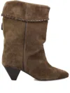 Isabel Marant Suede Ankle Boots Featuring Cone Heel In Brown