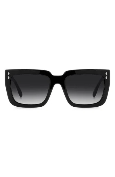 Isabel Marant 55mm Gradient Rectangular Sunglasses In Black