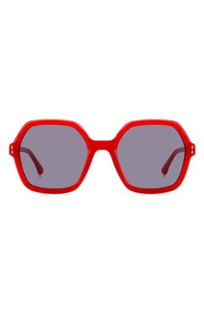 Isabel Marant 55mm Gradient Square Sunglasses In Red
