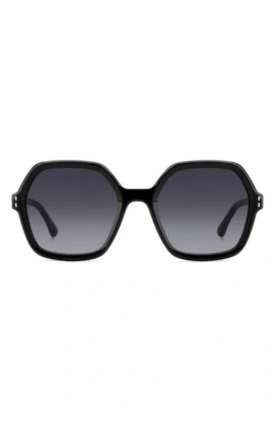 Isabel Marant Gradient Acetate Square Sunglasses In Black/gray Gradient