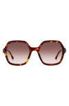 Isabel Marant 55mm Gradient Square Sunglasses In Brown Havana/ Brown Gradient