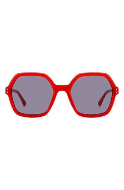 Isabel Marant 55mm Gradient Square Sunglasses In Red
