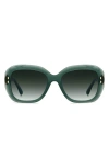 Isabel Marant 55mm Rectangular Sunglasses In Green
