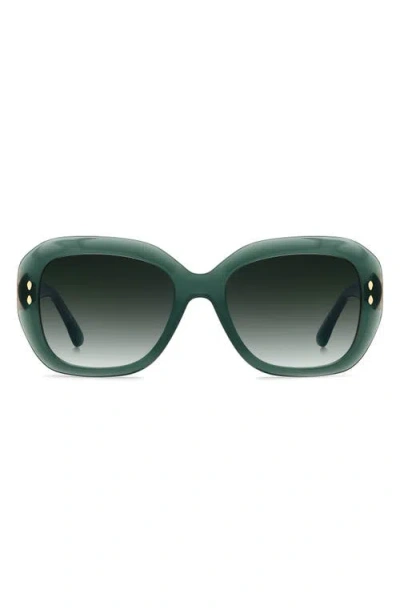 Isabel Marant 55mm Rectangular Sunglasses In Green