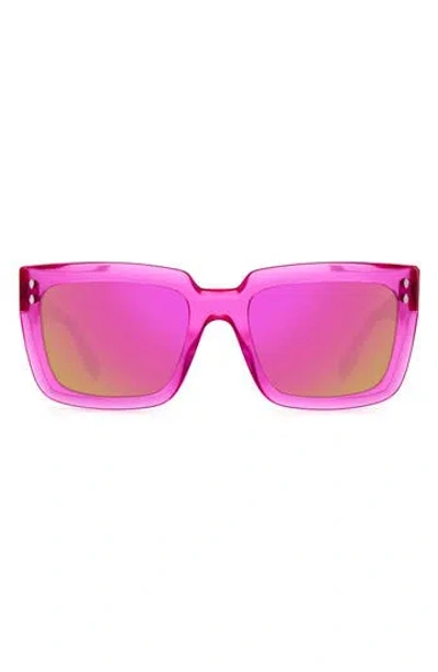 Isabel Marant 55mm Rectangular Sunglasses In Pink