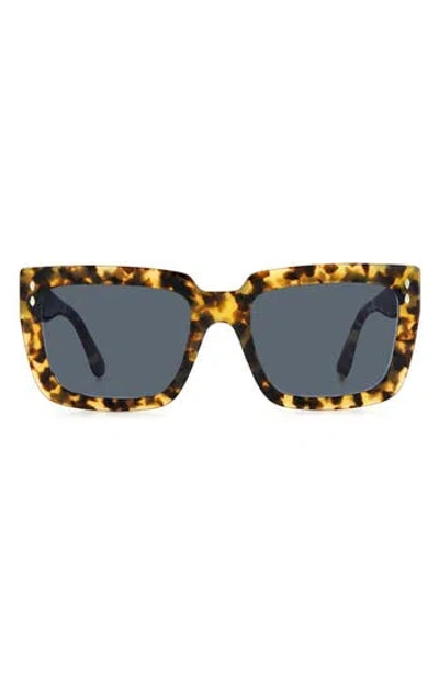 Isabel Marant 55mm Rectangular Sunglasses In Yellow Havana