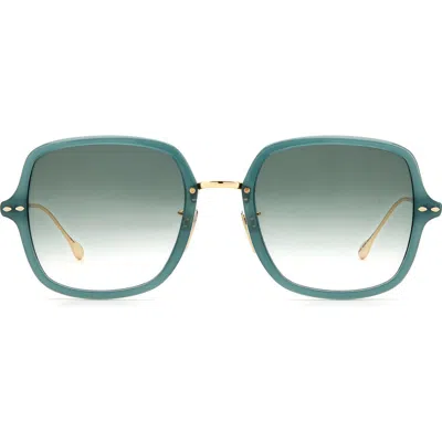 Isabel Marant 55mm Square Sunglasses In Gold Green