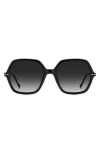 Isabel Marant 56mm Gradient Square Sunglasses In Black Gold/dark Grey Sf