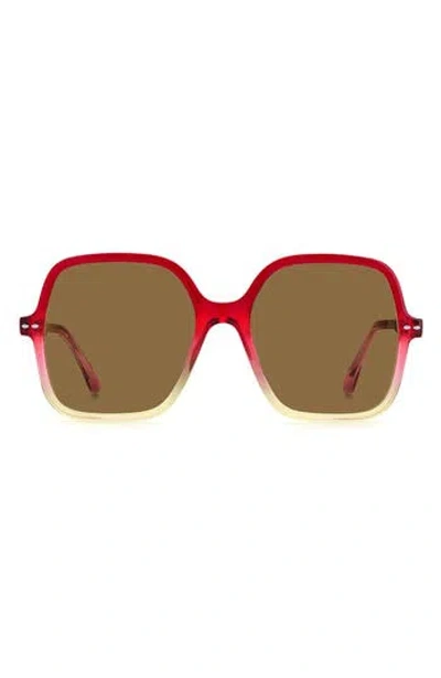 Isabel Marant 56mm Oversize Square Sunglasses In Red