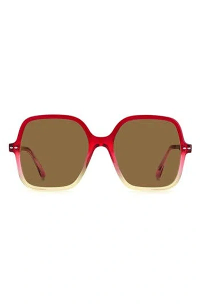 Isabel Marant 56mm Oversize Square Sunglasses In Red Yellow