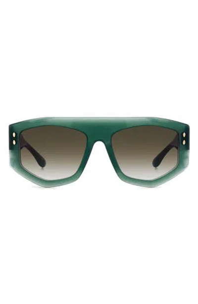 Isabel Marant 56mm Rectangular Sunglasses In Green