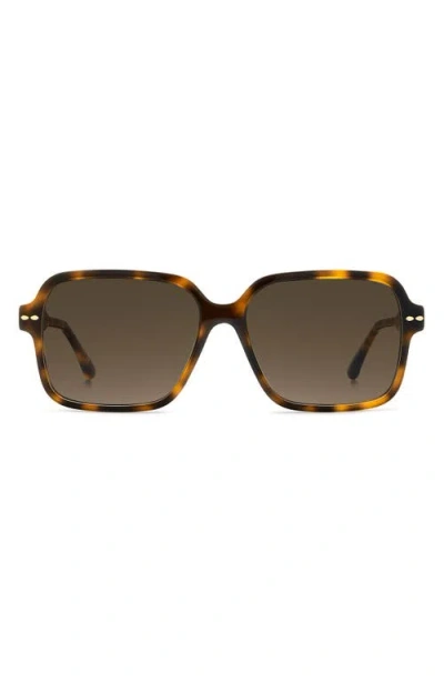 Isabel Marant 57mm Gradient Rectangular Sunglasses In Multi