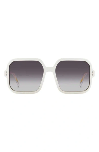 Isabel Marant 57mm Gradient Square Sunglasses In Ivory/ Grey Shaded