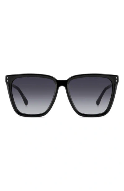 Isabel Marant Cat Eye Sunglasses, 58mm In Black/gray Gradient