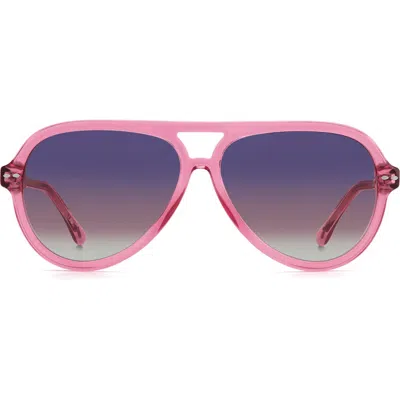 Isabel Marant 59mm Gradient Aviator Sunglasses In Pink