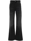 Isabel Marant Faded Bootcut Denim Jeans Whiskering Effect