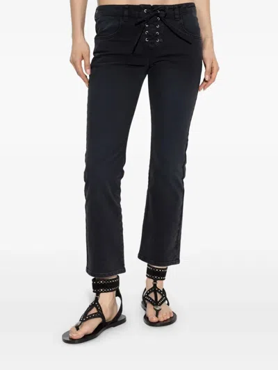 ISABEL MARANT ISABEL MARANT 5B VANEL BLACK PANTS WITH CORD DETAIL