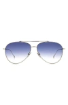 Isabel Marant Milo Im0011s Sunglasses Woman Sunglasses Silver Size 60 Metal In Palladium/blue Shaded