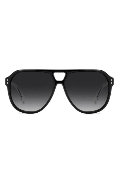 Isabel Marant 60mm Gradient Pilot Sunglasses In Black/dark Grey Sf
