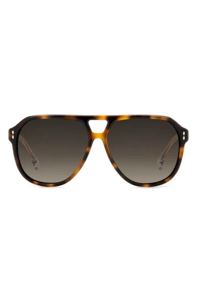 Isabel Marant 60mm Gradient Pilot Sunglasses In Havana/brown Sf